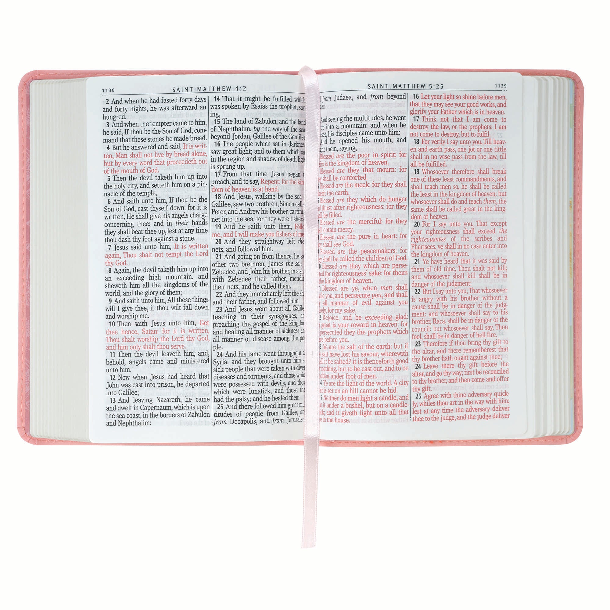 KJV Bible Compact Large Print, Pink