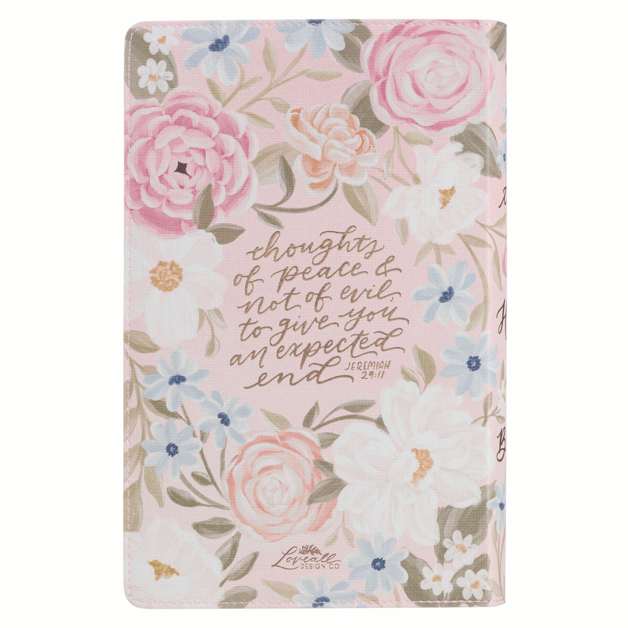 KJV Bible Giant Print Standard-size Pink Floral Printed (Jer. 29:11)