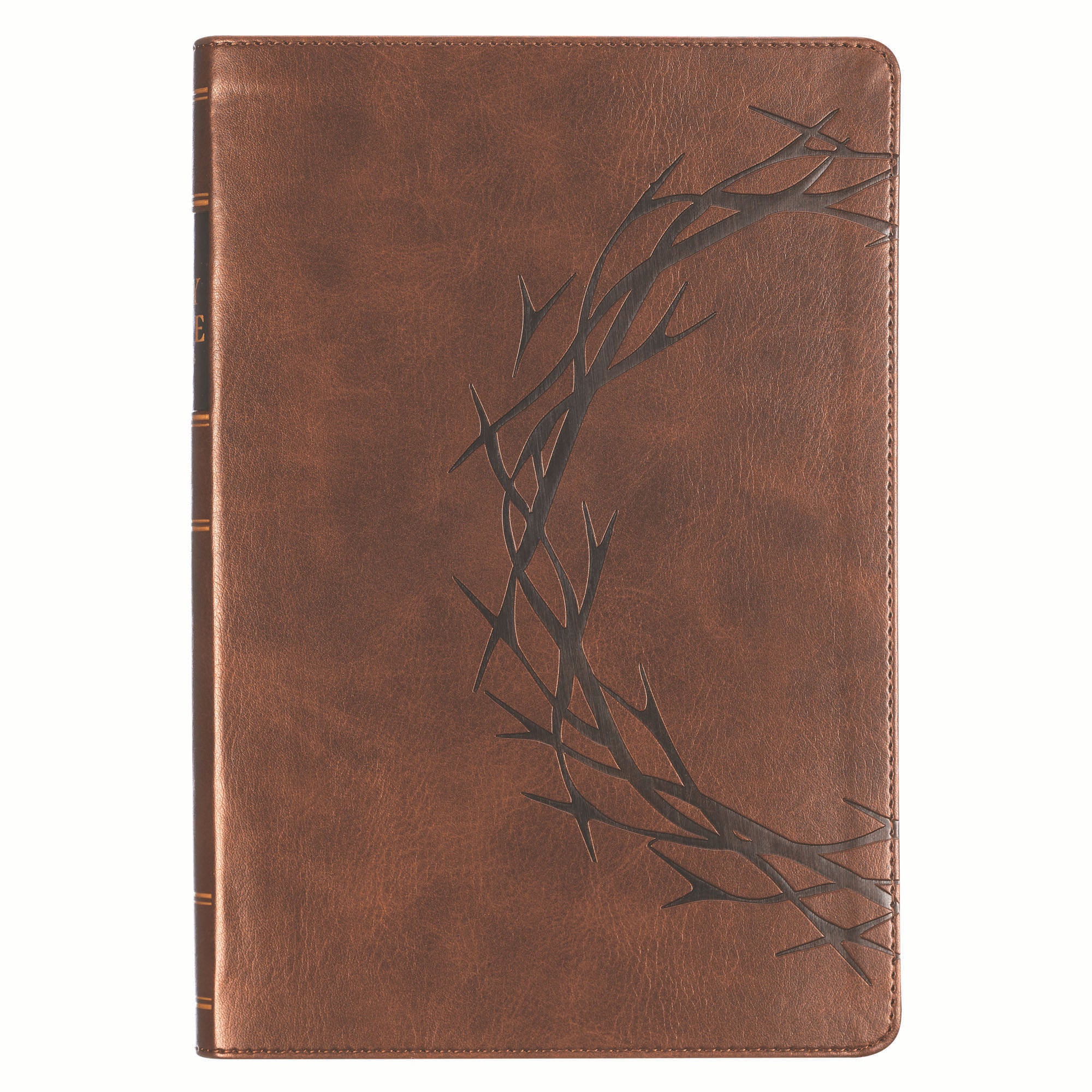 KJV Bible Giant Print Full-size, Crown of Thorns/Amazing Grace, Brown