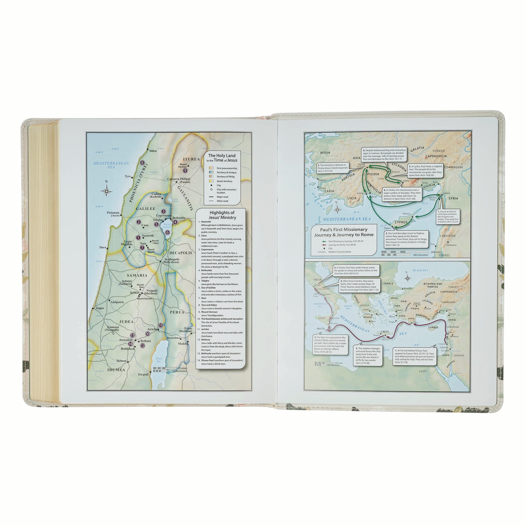 KJV Note-taking Bible He Is Our Peace, Cream Floral Printed Ps. 91:4