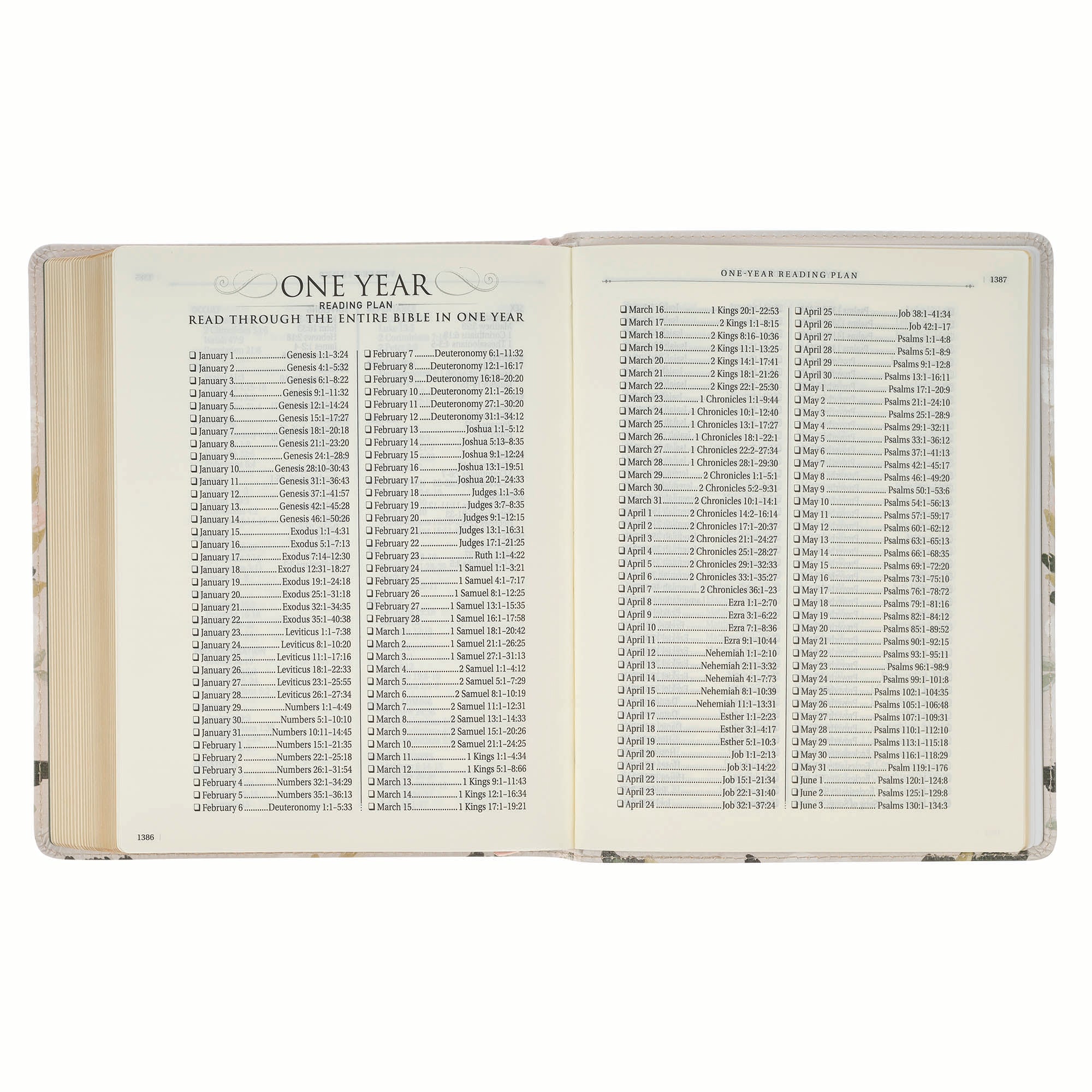 KJV Note-taking Bible He Is Our Peace, Cream Floral Printed Ps. 91:4