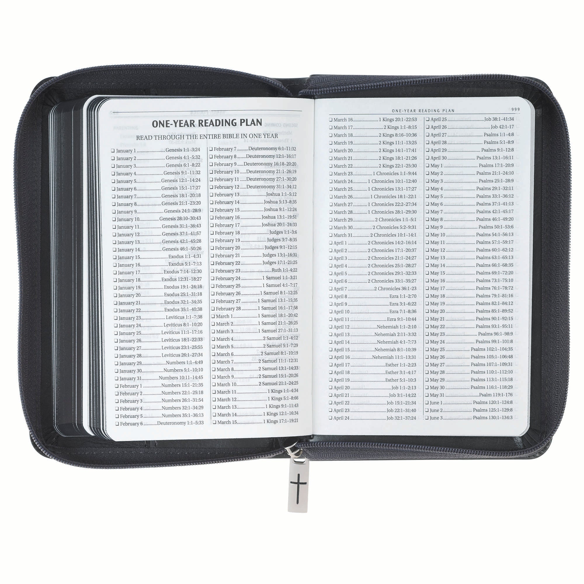 KJV Bible Mini Pocket Edition, Black/Gray with Zipper