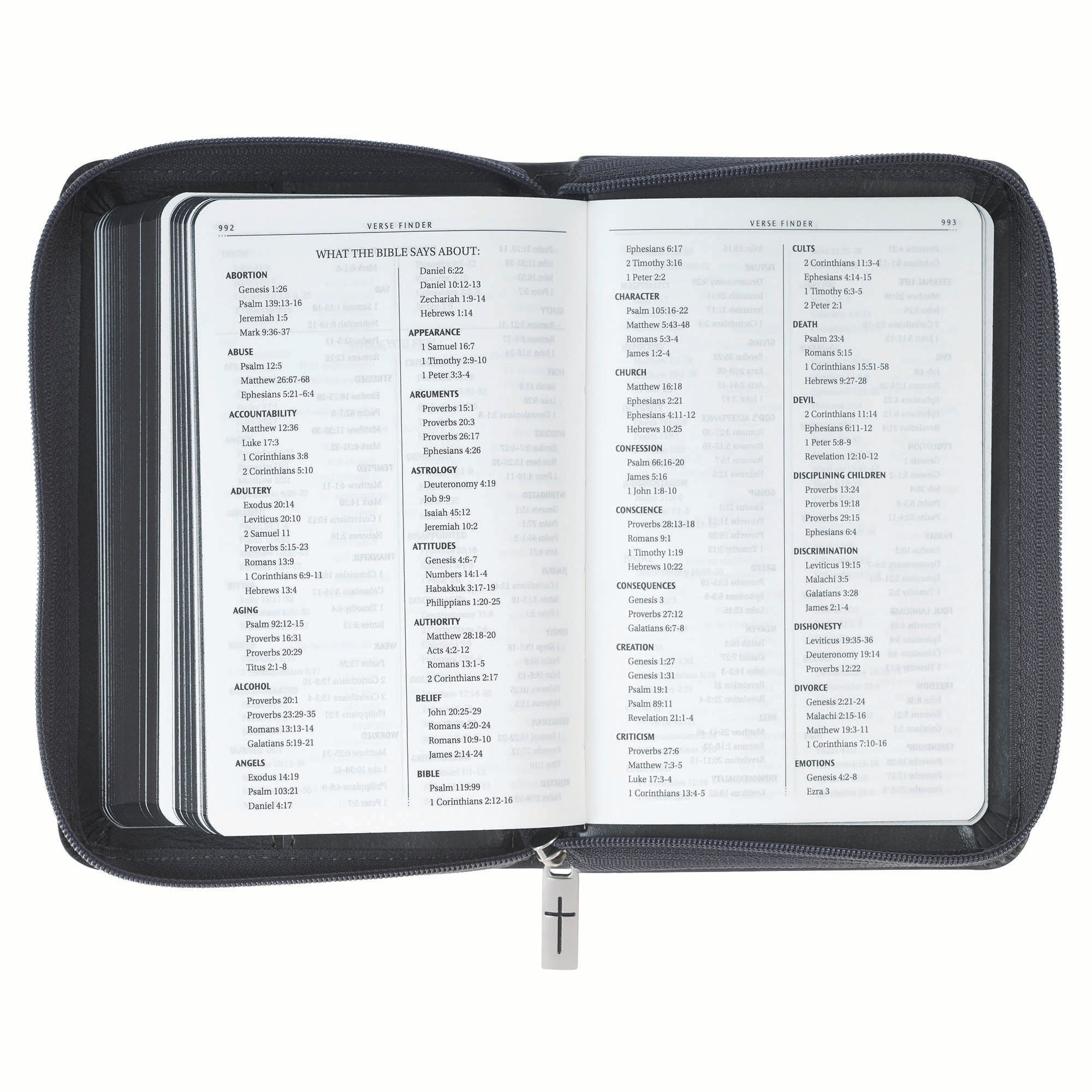KJV Bible Mini Pocket Edition, Black/Gray with Zipper
