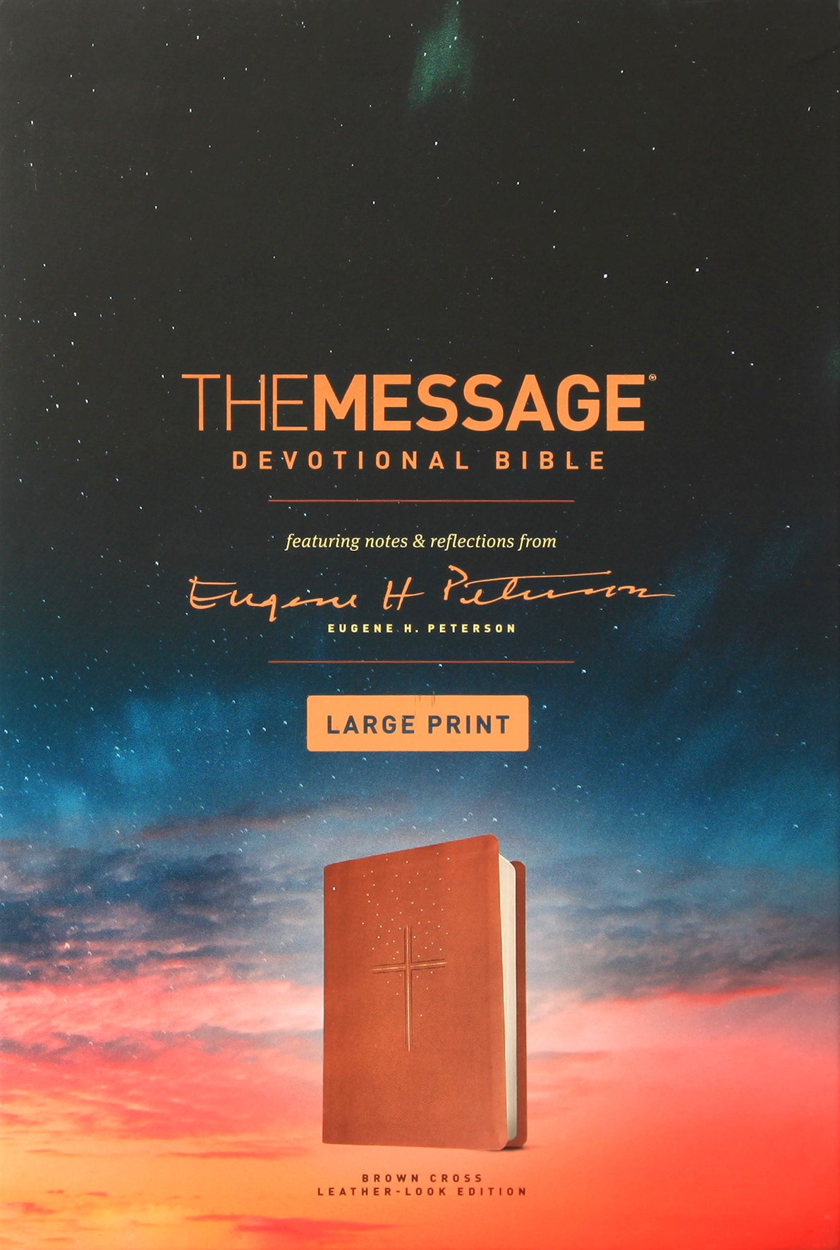 Message Devotional Bible Large Print Brown (Black Letter Edition)