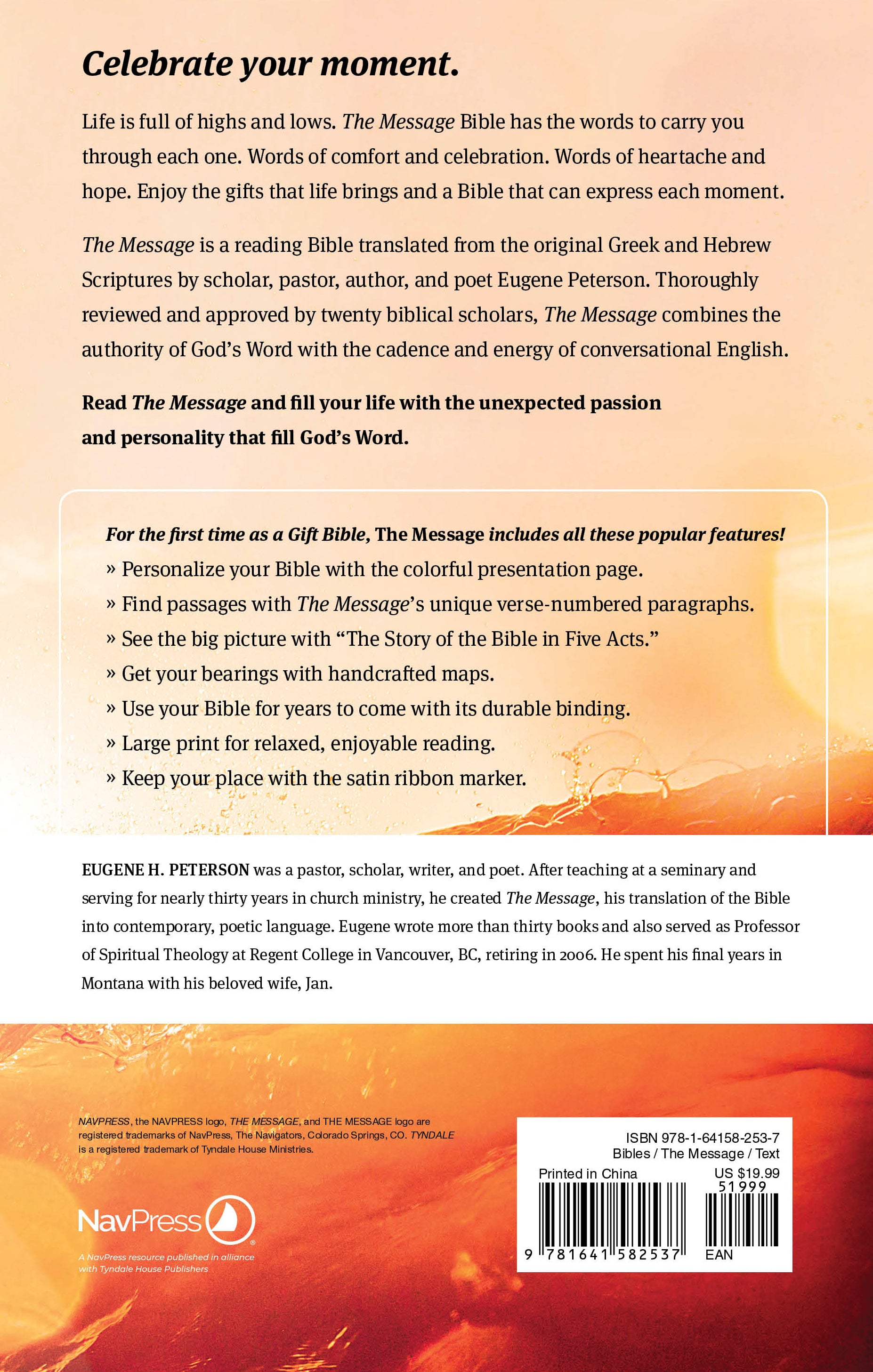 The Message Deluxe Gift Bible Large Print Navy
