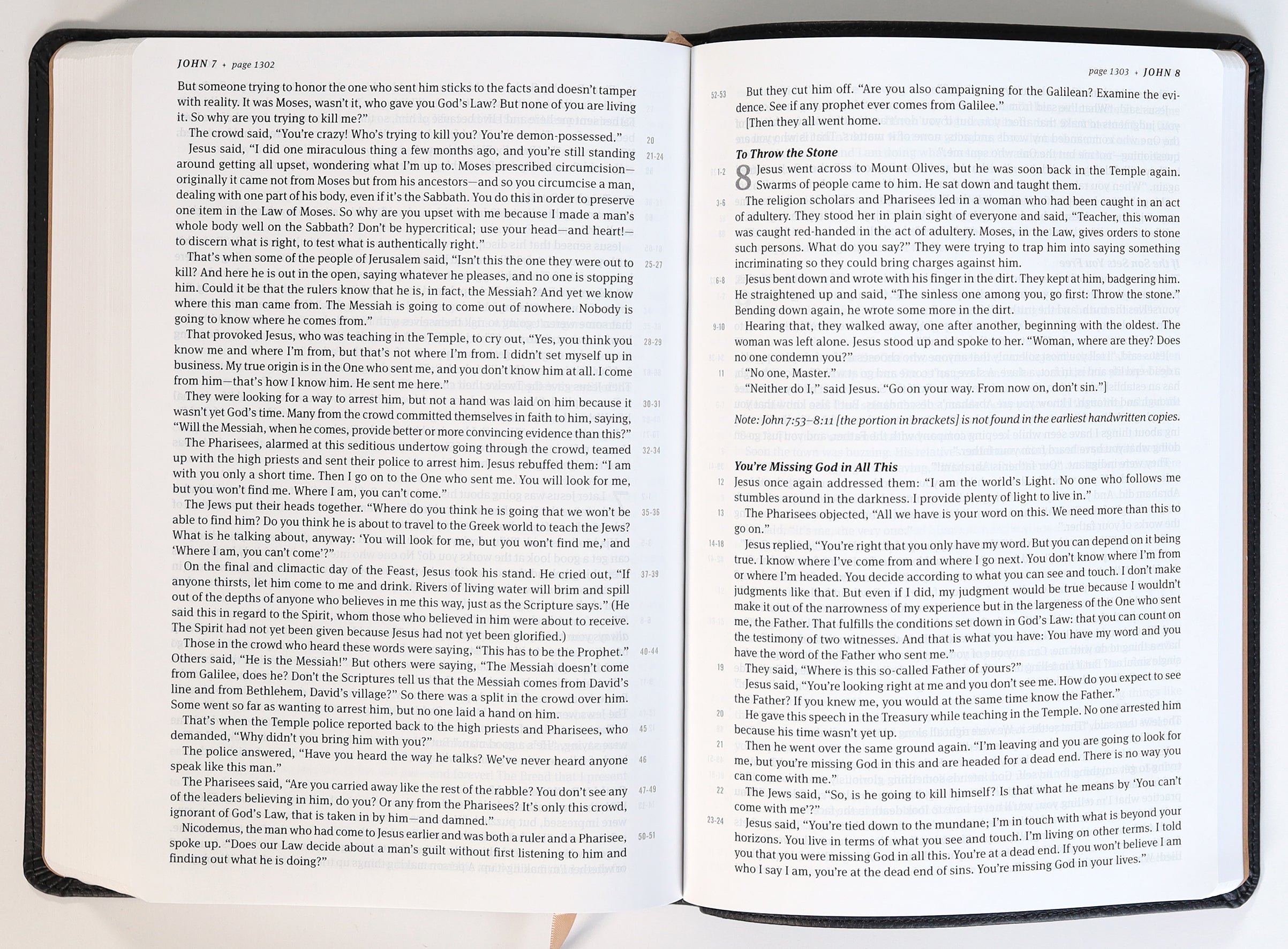 Message Thinline Large Print Bible Desert Night Black
