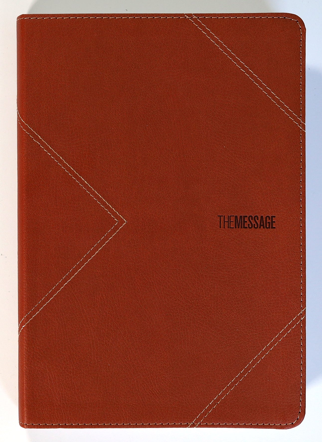 Message Thinline Large Print Bible Arrow Saddle Tan