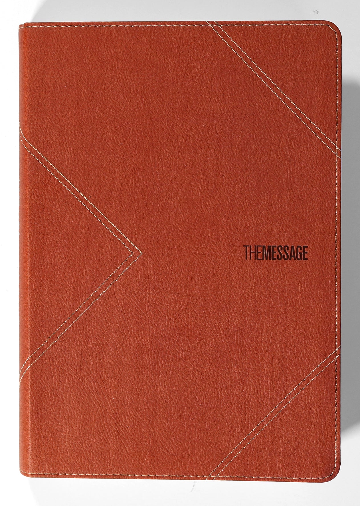 Message Thinline Large Print Bible Arrow Saddle Tan