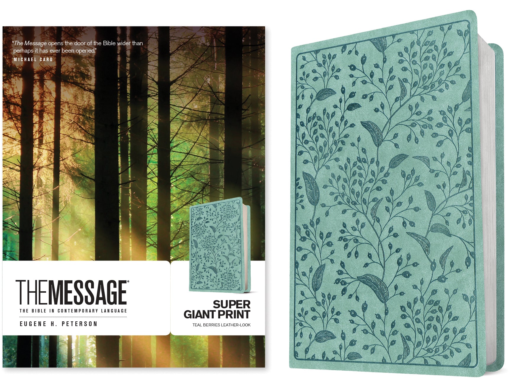 Message Super Giant Print Teal Berries