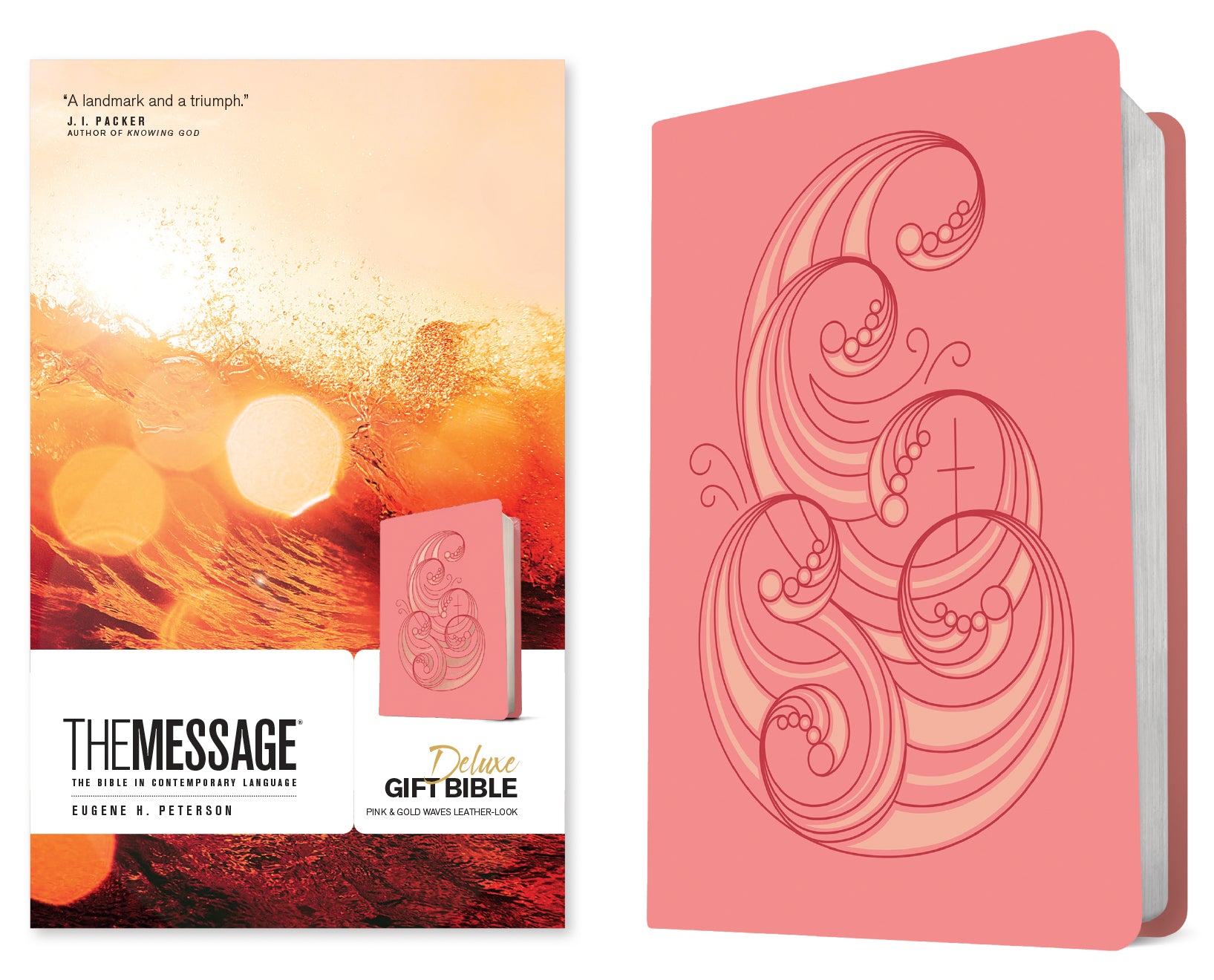 Message Deluxe Gift Bible Pink and Gold Waves
