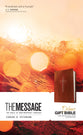 The Message Deluxe Gift Bible Dark Brown Gold Cross