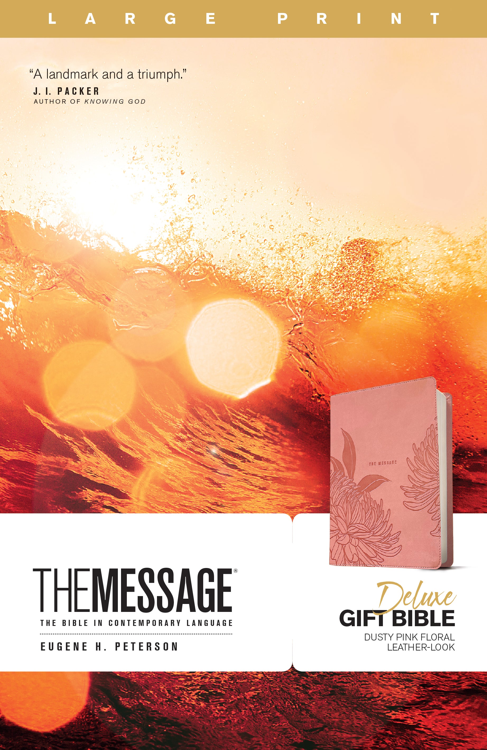 The Message Deluxe Gift Bible Large Print Dusty Pink Floral
