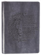 Journal Zippered: Be Strong & Courageous, Grey/Black (Joshua 1:9)