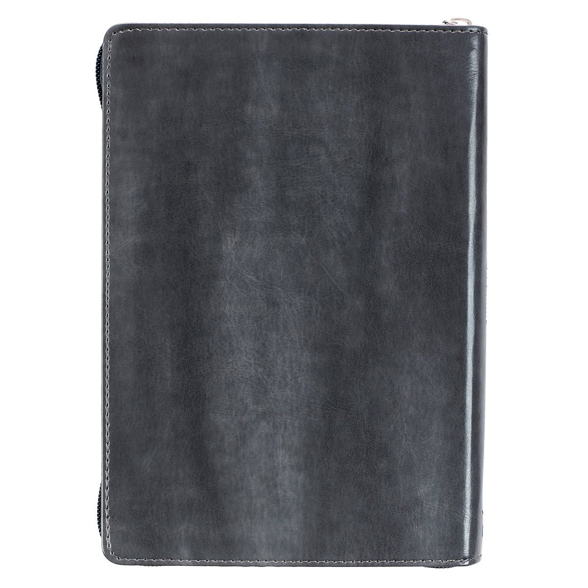 Journal Zippered: Be Strong & Courageous, Grey/Black (Joshua 1:9)