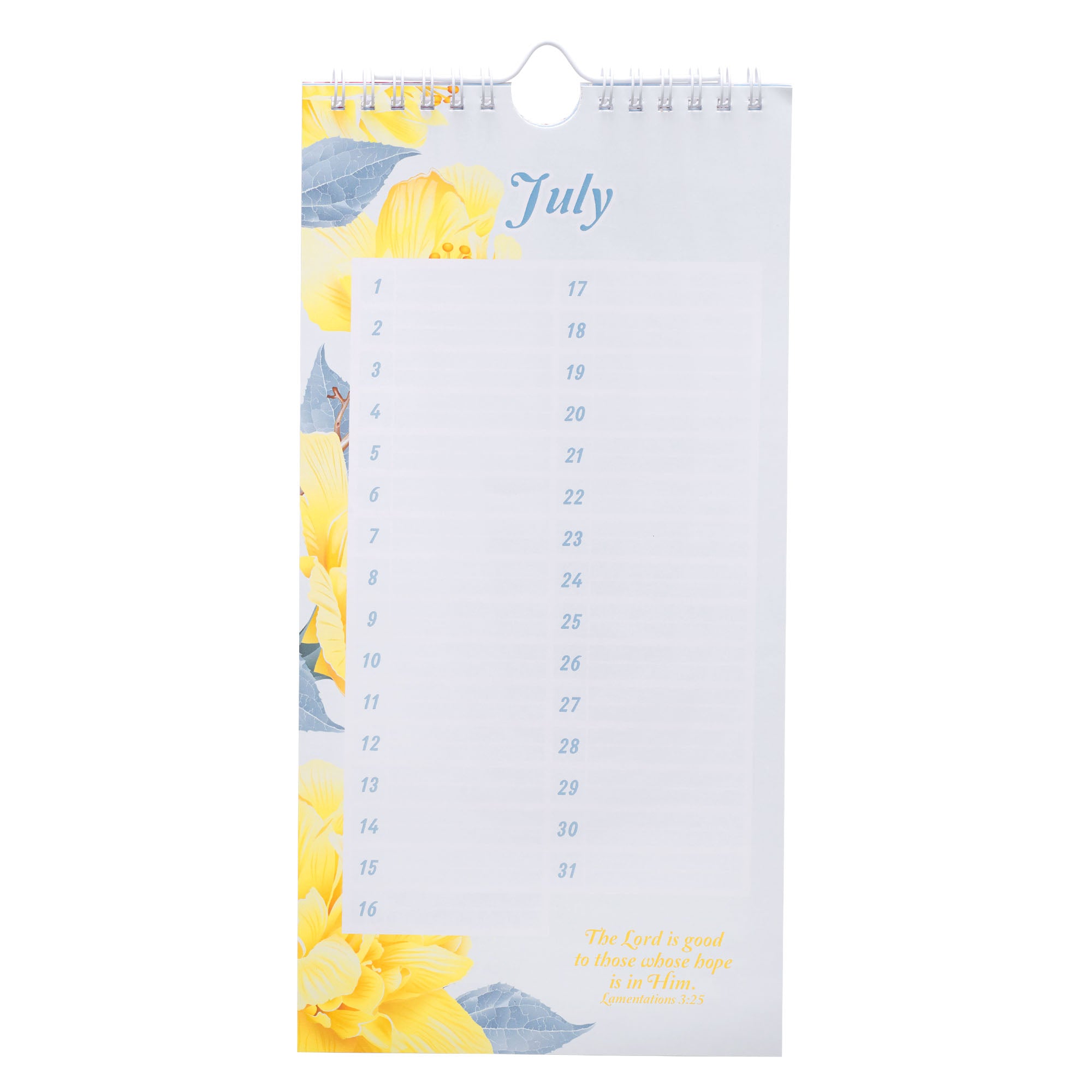 Undated Calendar: Special Days, Floral/Blue