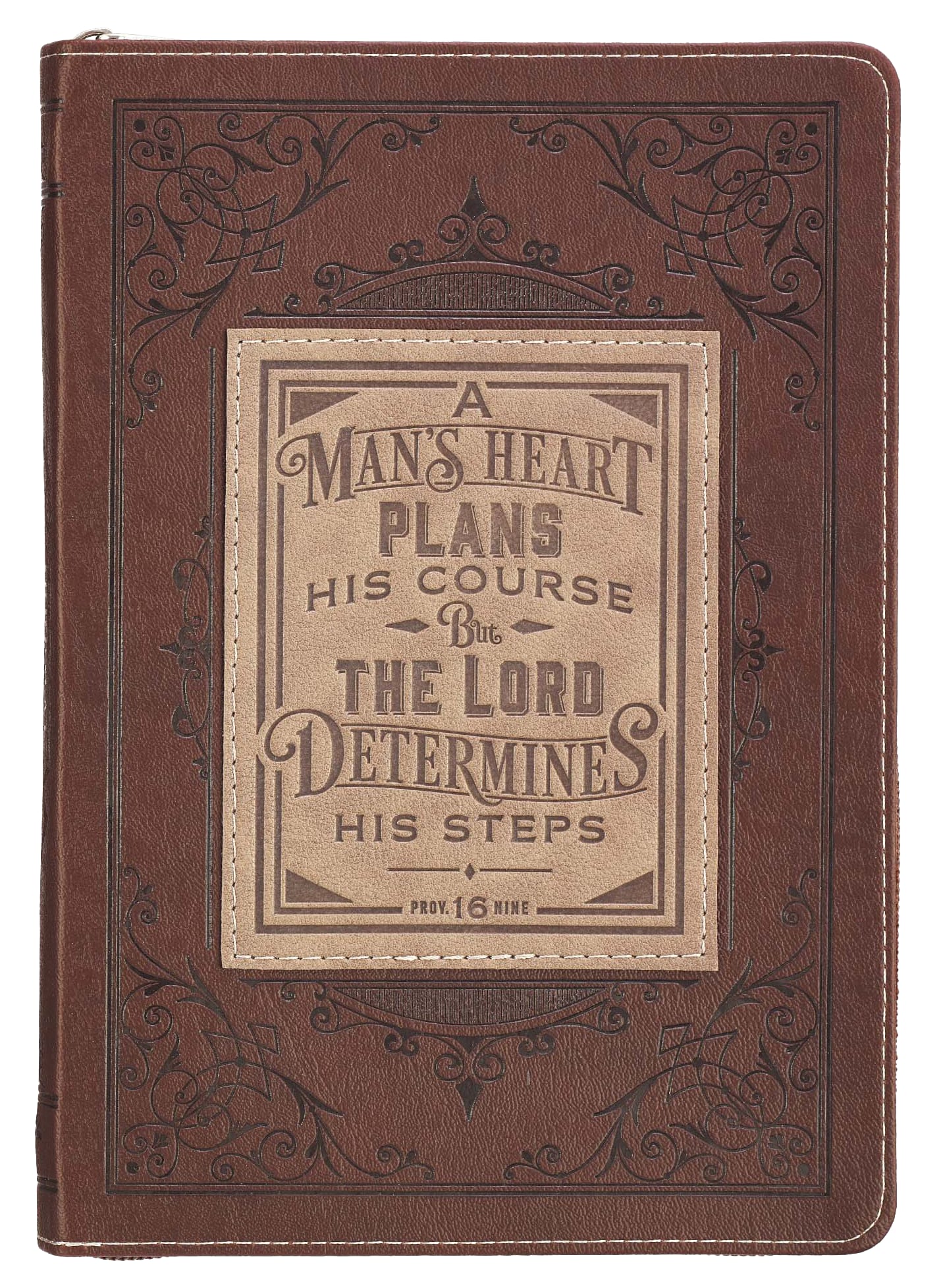 Journal Zippered: A Man's Heart, Brown (Prov 16: 9) (A Man's Heart Collection)