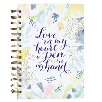 Journal- Love in My Heart a Pen in My Hand - White Floral (Love In My Heart Collection)