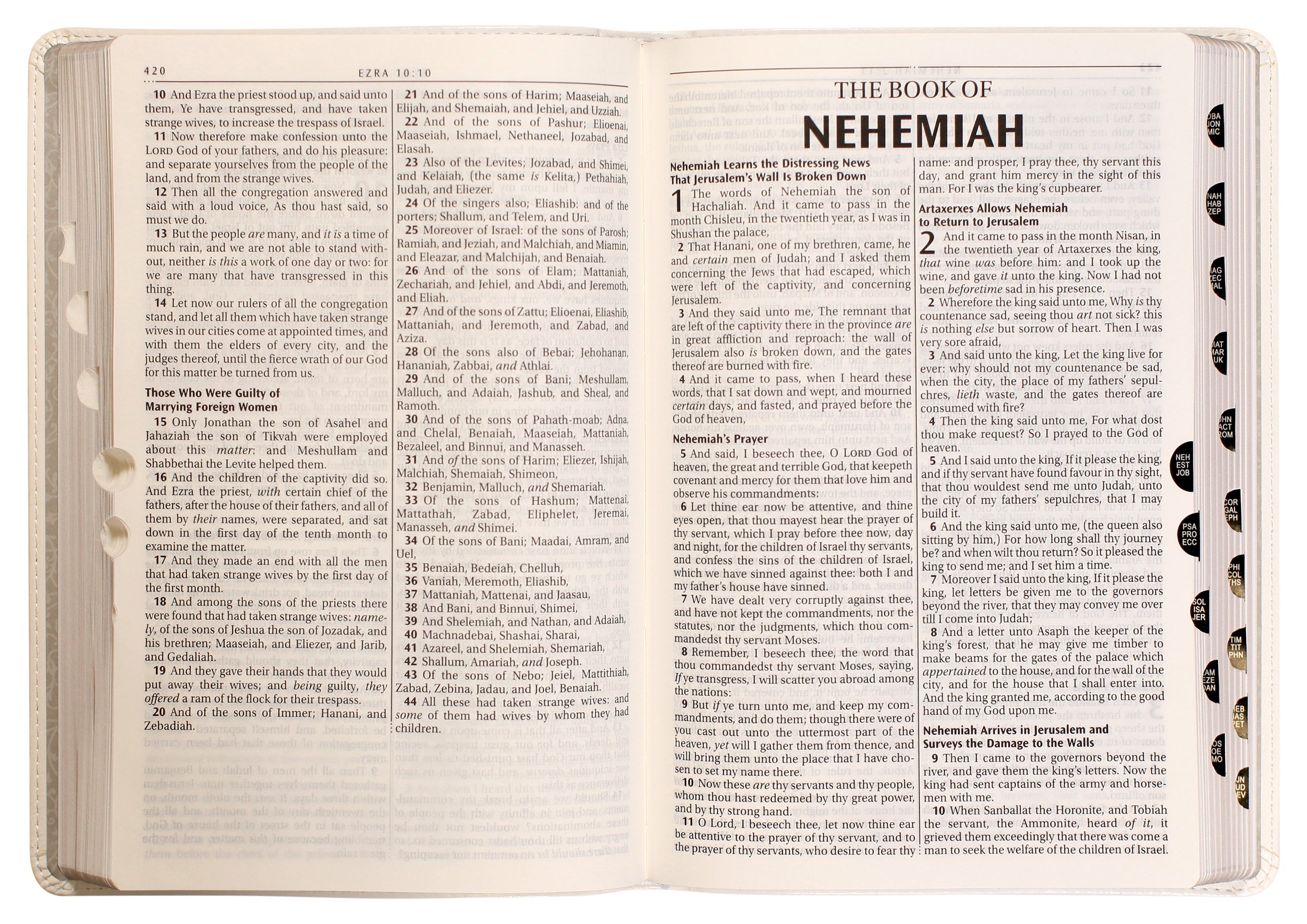 KJV Holy Bible Large Print Wedding Thinline White