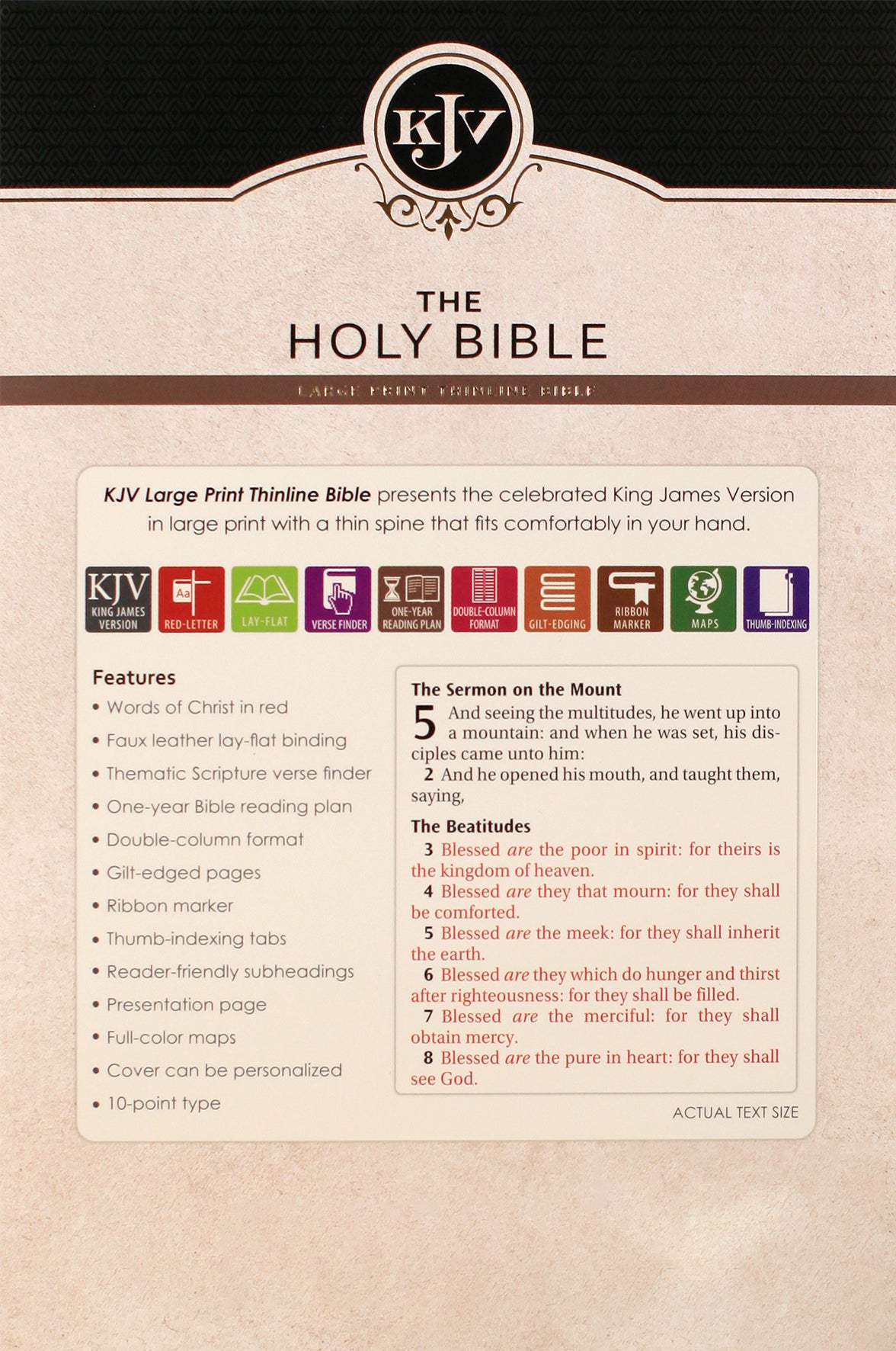KJV Holy Bible Large Print Wedding Thinline White