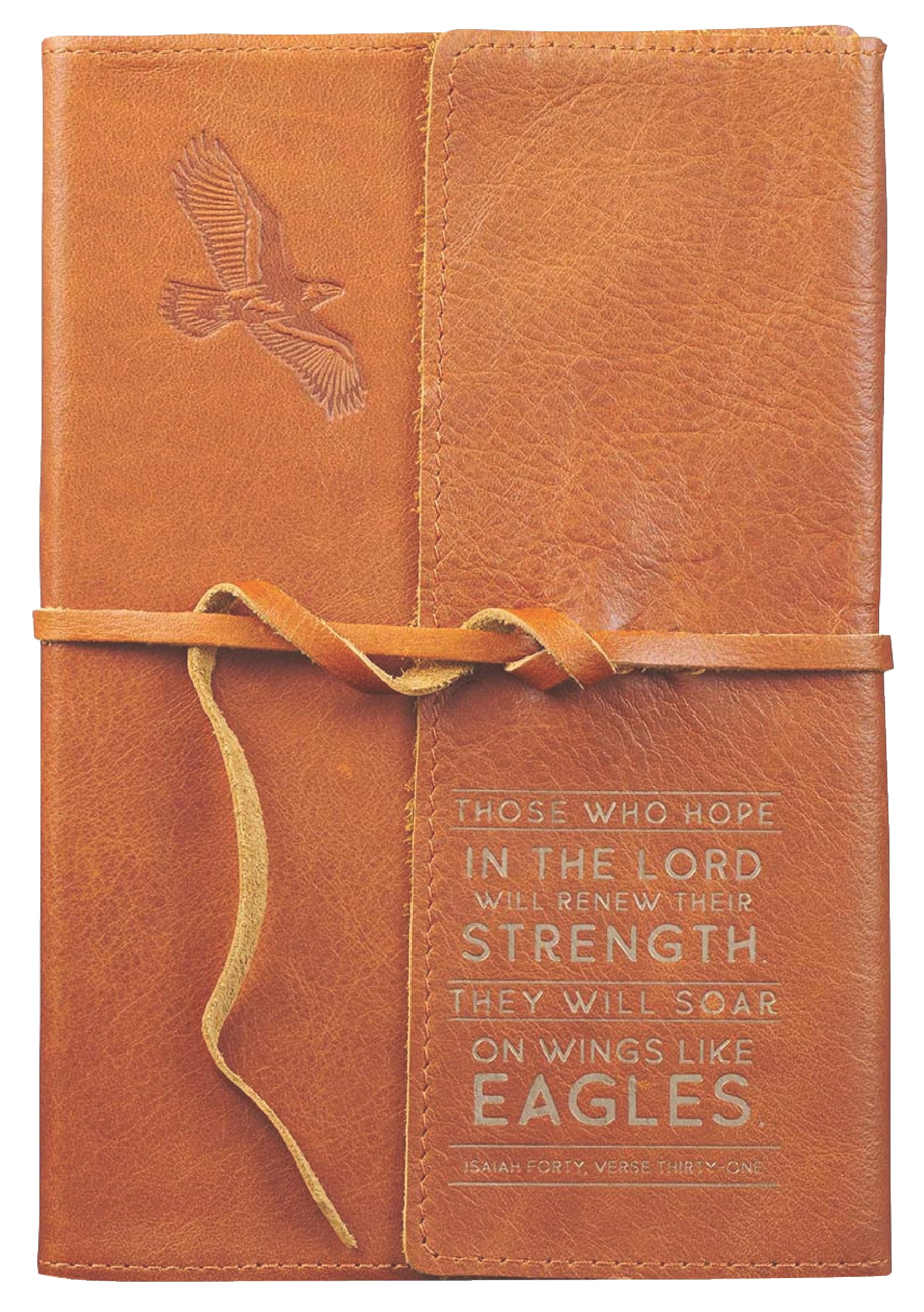 Journal: Genuine Leather With Wrap Closure, Wings Like Eagles
