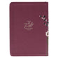 Embroidered Journal Zippered: Walk By Faith, Burgundy Floral