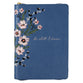 Embroidered Journal Zippered: Be Still & Know, Blue Floral