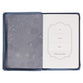 Embroidered Journal Zippered: Be Still & Know, Blue Floral