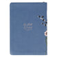 Embroidered Journal Zippered: Be Still & Know, Blue Floral