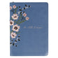 Embroidered Journal Zippered: Be Still & Know, Blue Floral