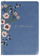 Embroidered Journal Zippered: Be Still & Know, Blue Floral