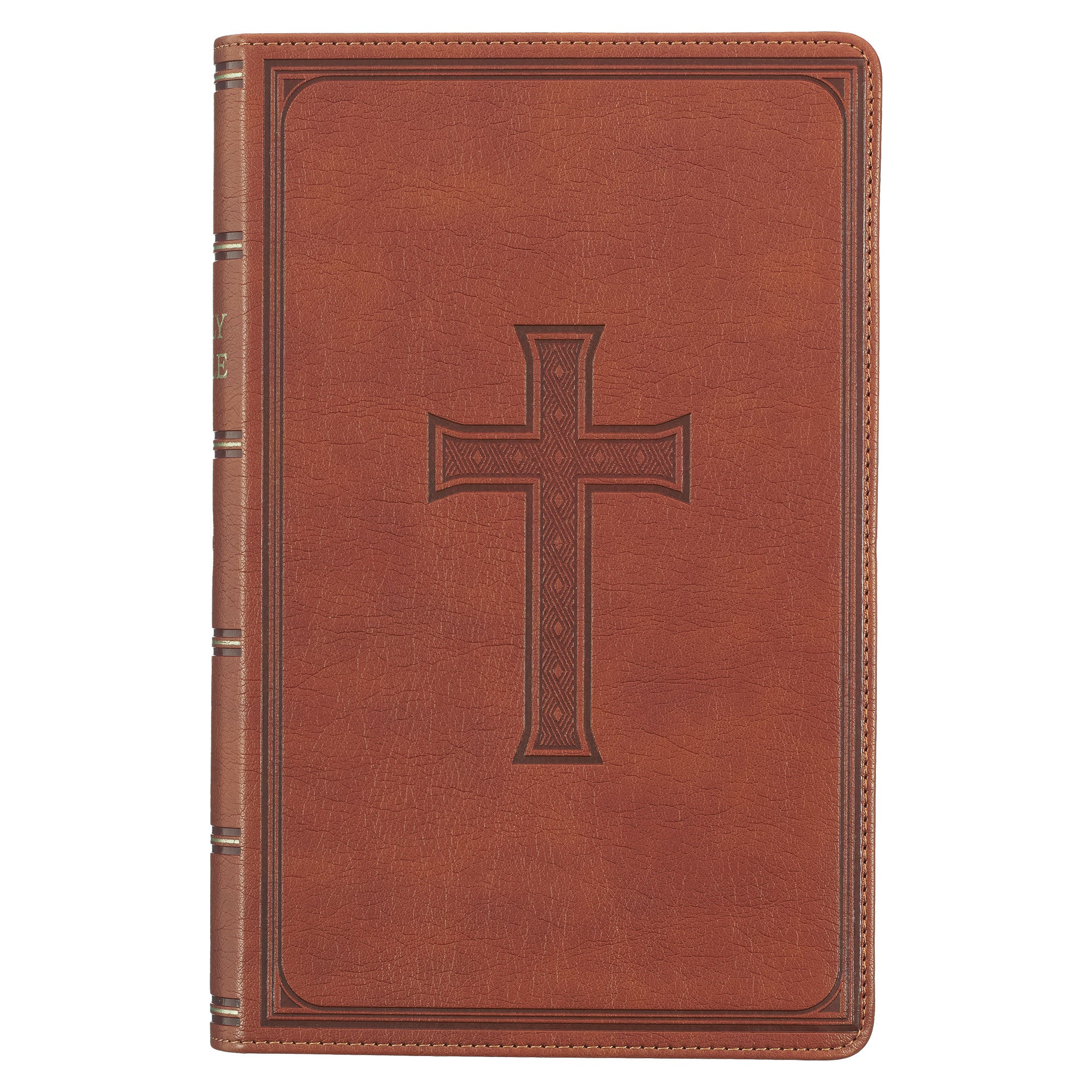 KJV Giant Print Bible Thumb Index Brown Cross (Red Letter Edition)