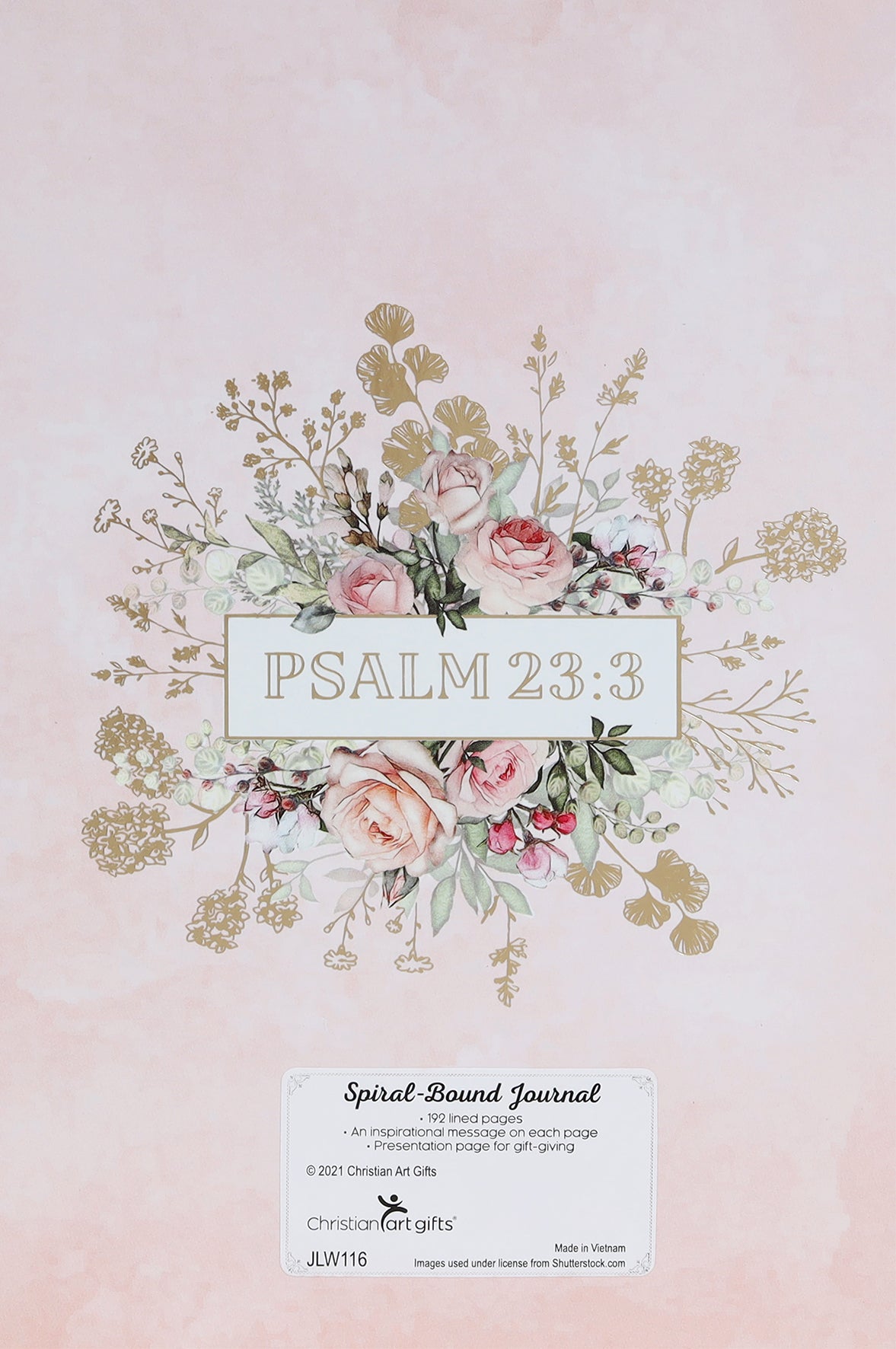 Journal: He Gives Me New Strength, Elegant Pink Floral
