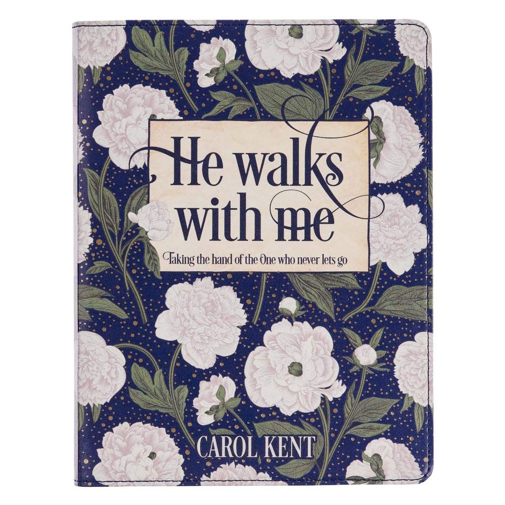 He Walks With Me, White Floral: 365 Daily Devotional