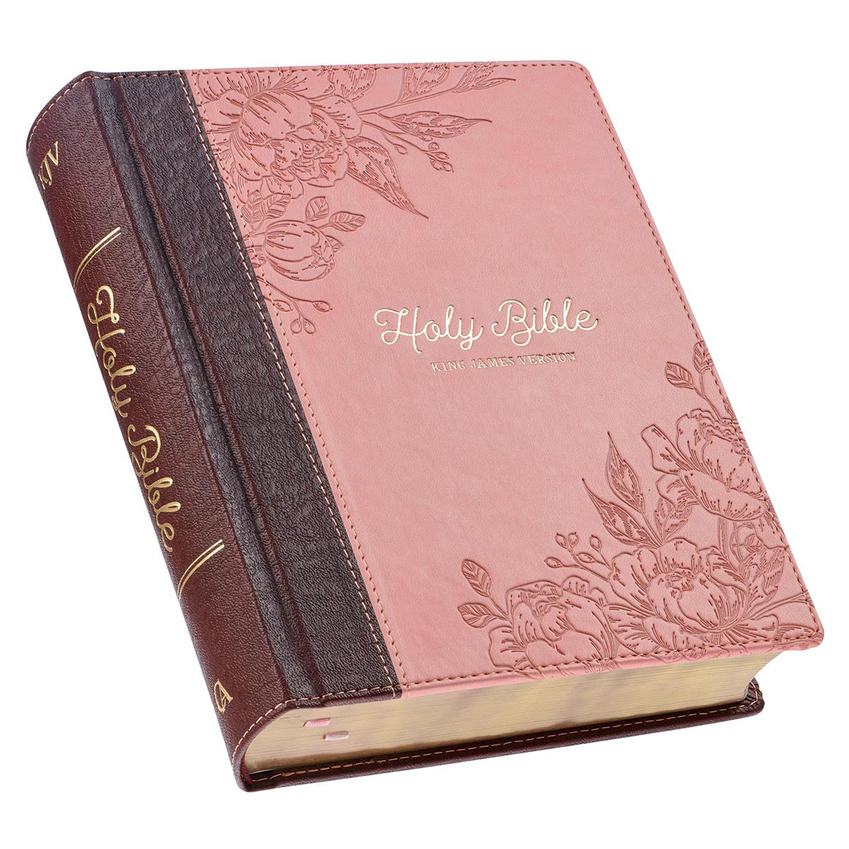 KJV Note-Taking Bible Pink/Brown Floral (Black Letter Edition)
