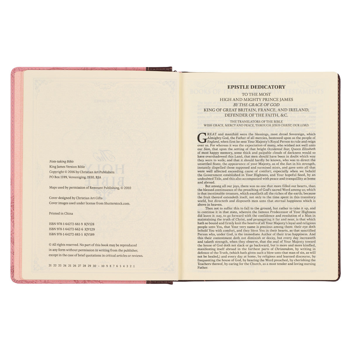 KJV Note-Taking Bible Pink/Brown Floral (Black Letter Edition)
