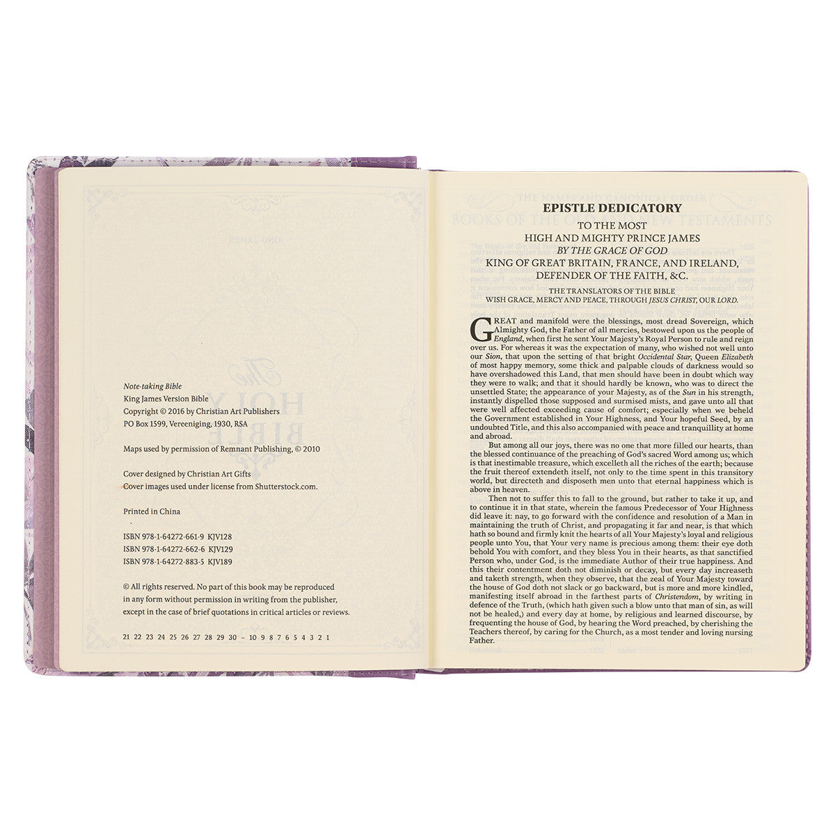 KJV Note-Taking Bible Purple Floral (Black Letter Edition)