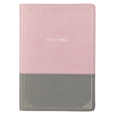 KJV Super Giant Print Bible Pink/Gray Thumb Index (Red Letter Edition) (Red Letter Edition)