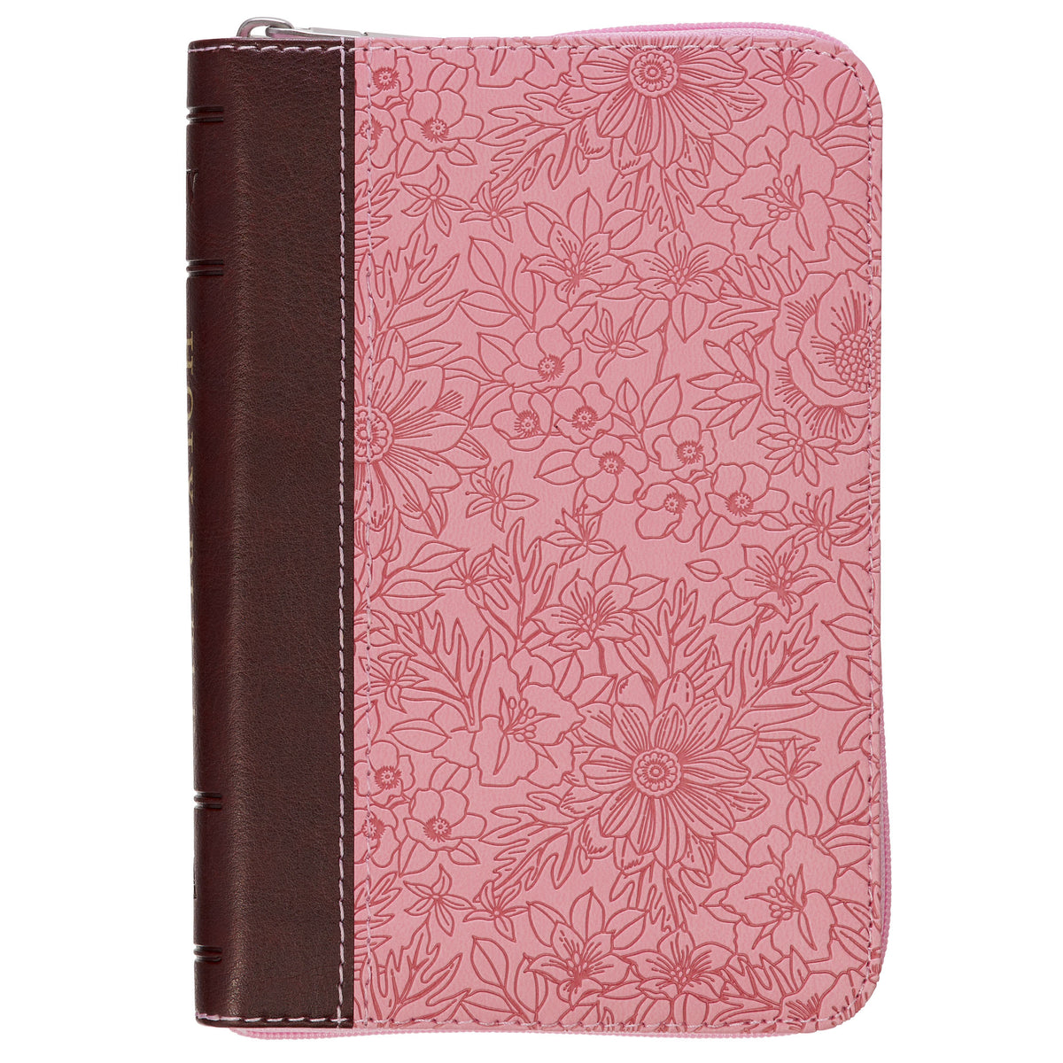 KJV Pocket Bible Pink/Brown With Zipper (Red Letter Edition)