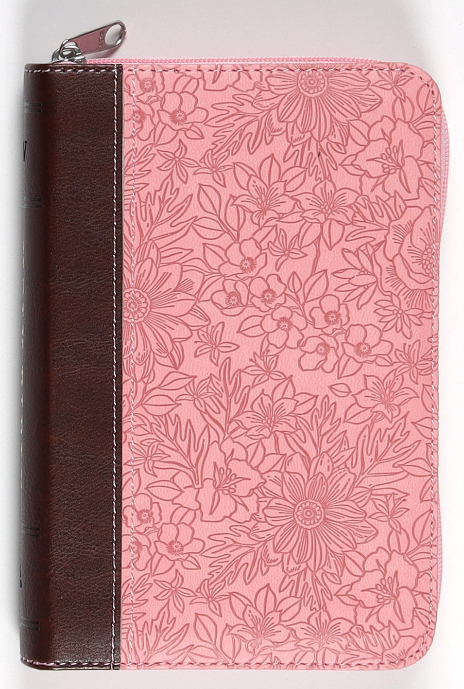 KJV Pocket Bible Pink/Brown With Zipper (Red Letter Edition)