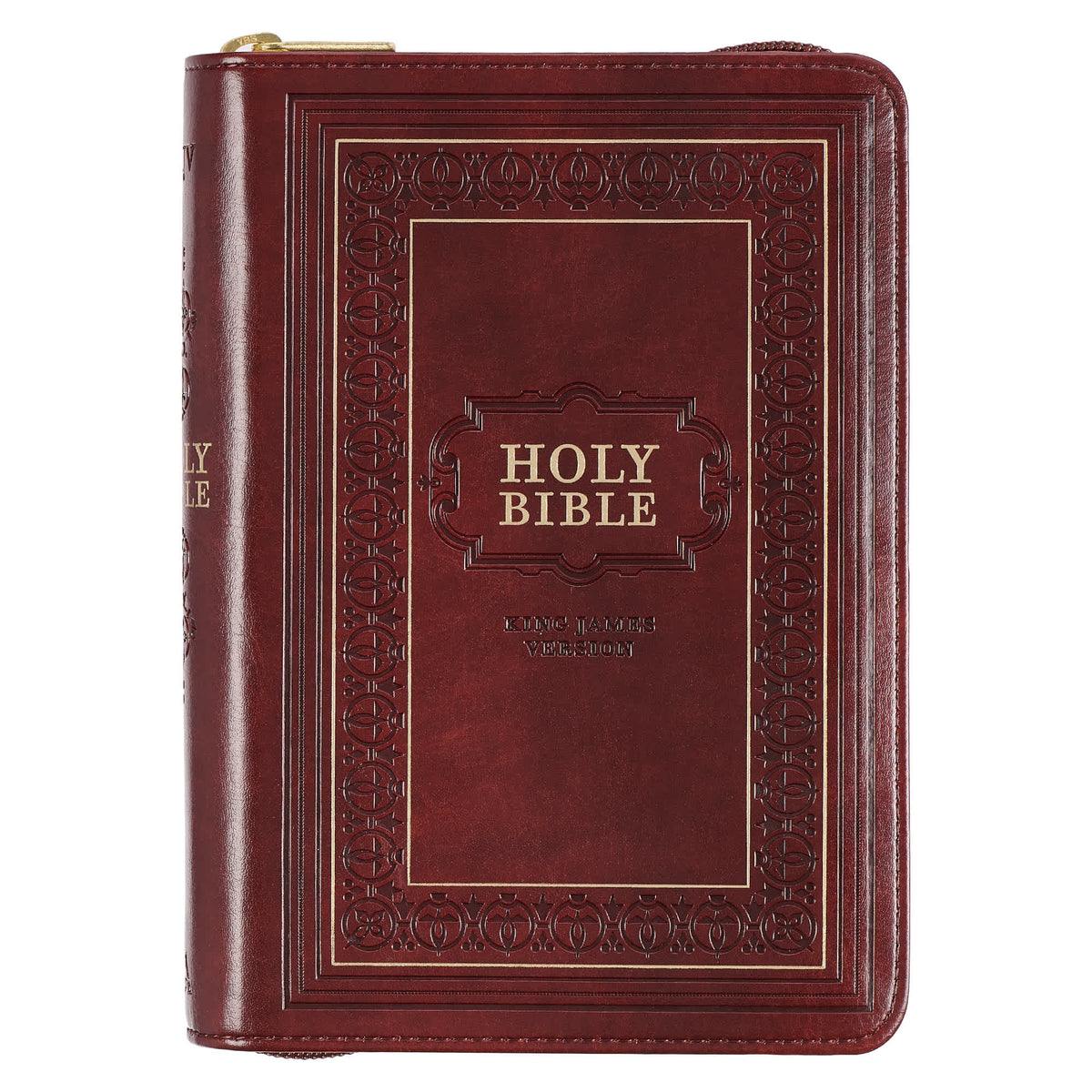 KJV Large Print Compact Bible Burgundy With Zipper (Red Letter Edition)