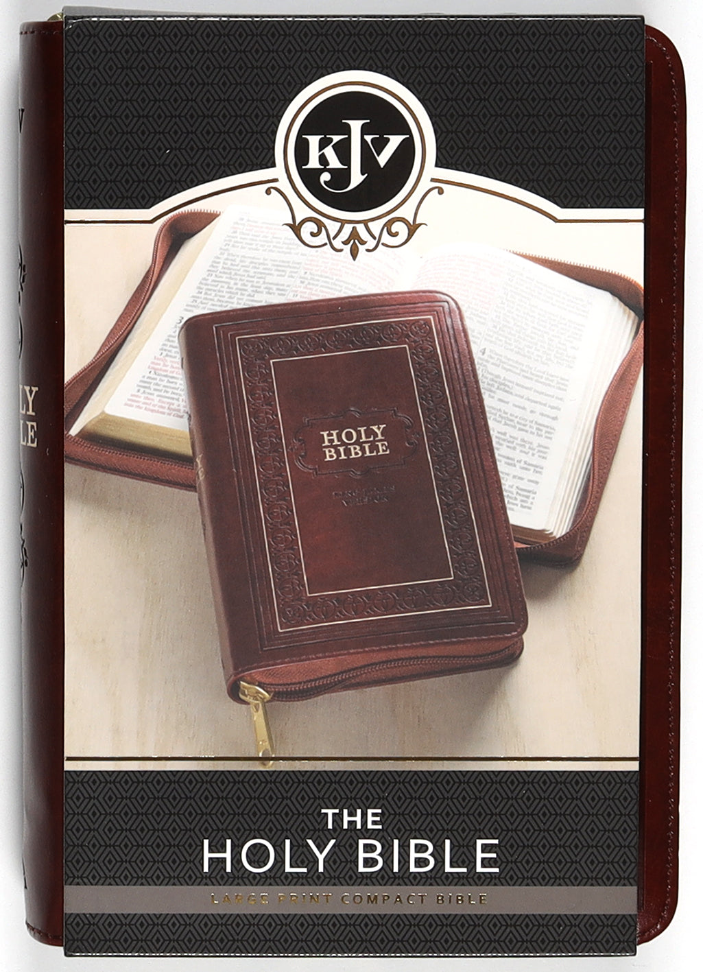 KJV Large Print Compact Bible Burgundy With Zipper (Red Letter Edition)