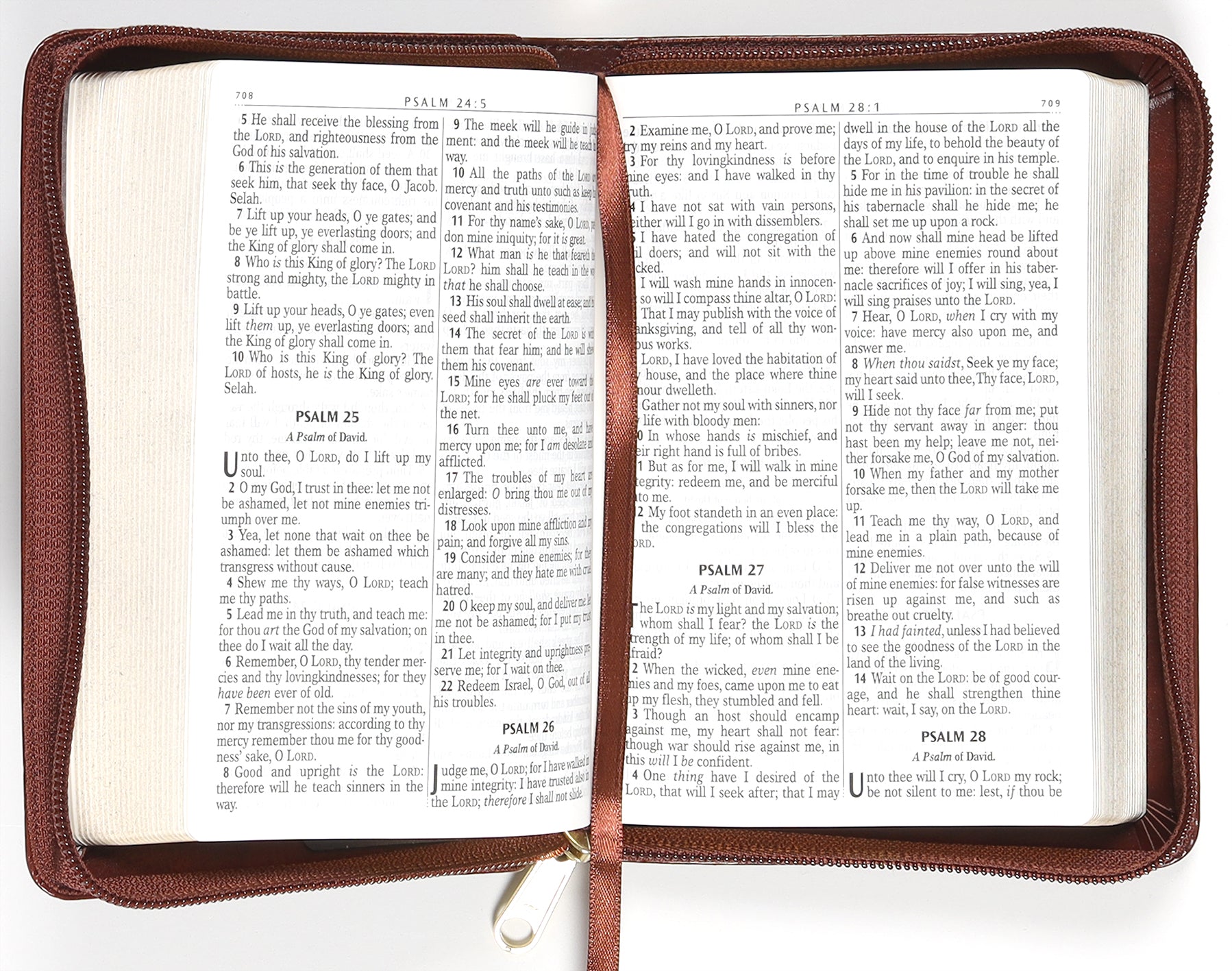 KJV Large Print Compact Bible Burgundy With Zipper (Red Letter Edition)