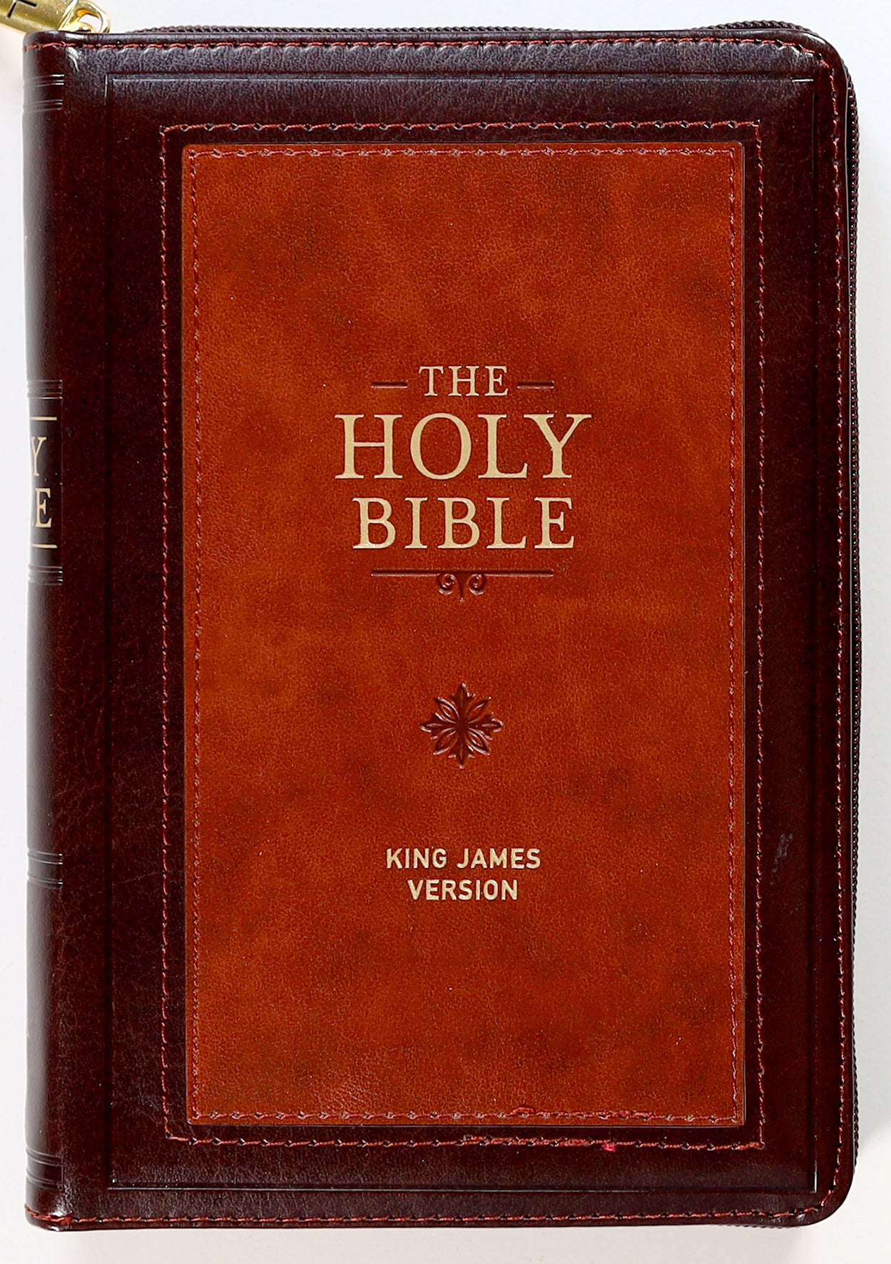 KJV Compact Bible Burgundy/Brown With Zipper (Red Letter Edition)