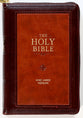 KJV Compact Bible Burgundy/Brown With Zipper (Red Letter Edition)