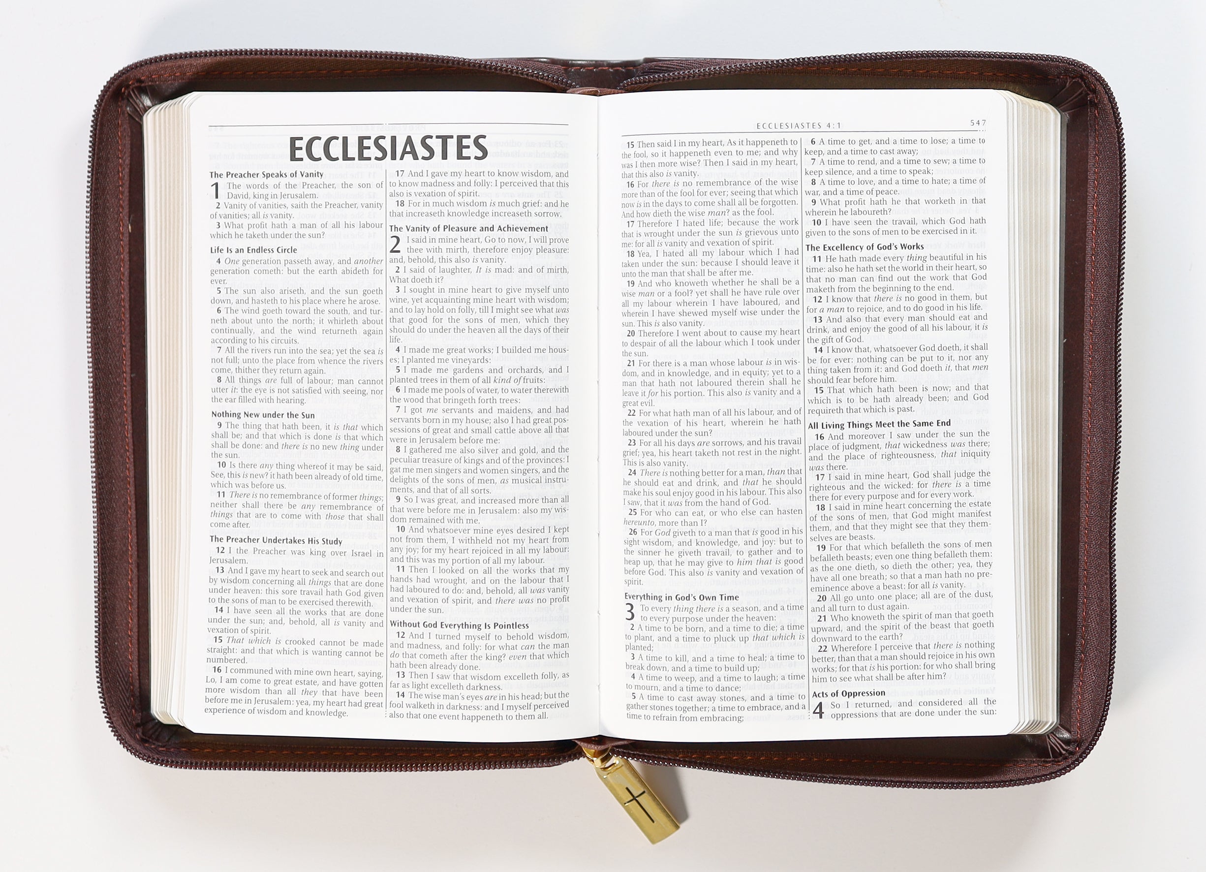 KJV Compact Bible Burgundy/Brown With Zipper (Red Letter Edition)