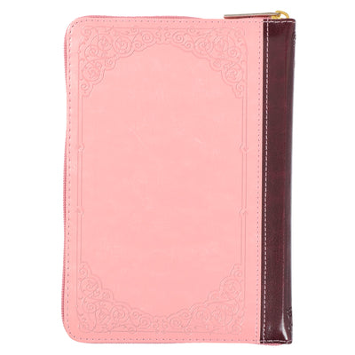 KJV Compact Bible Pink/Burgundy With Zipper (Red Letter Edition)