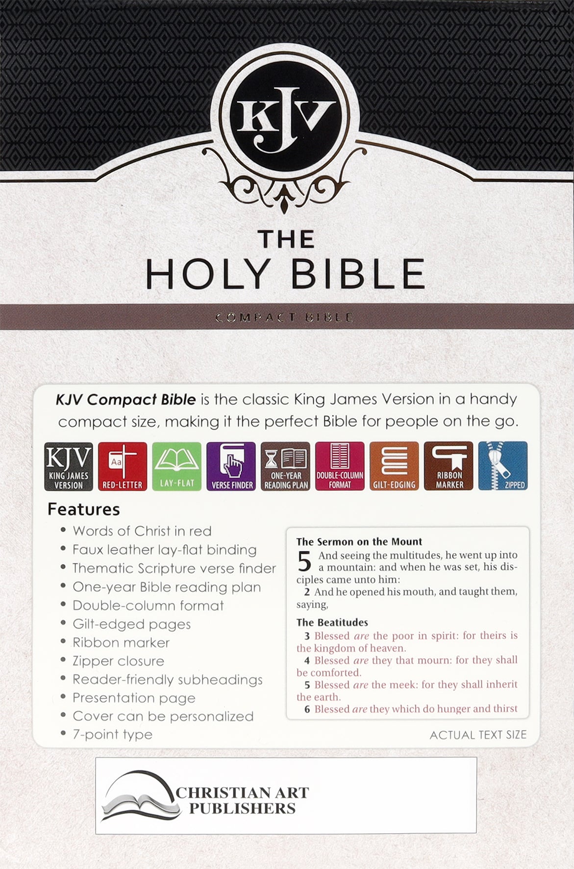 KJV Compact Bible Pink/Burgundy With Zipper (Red Letter Edition)