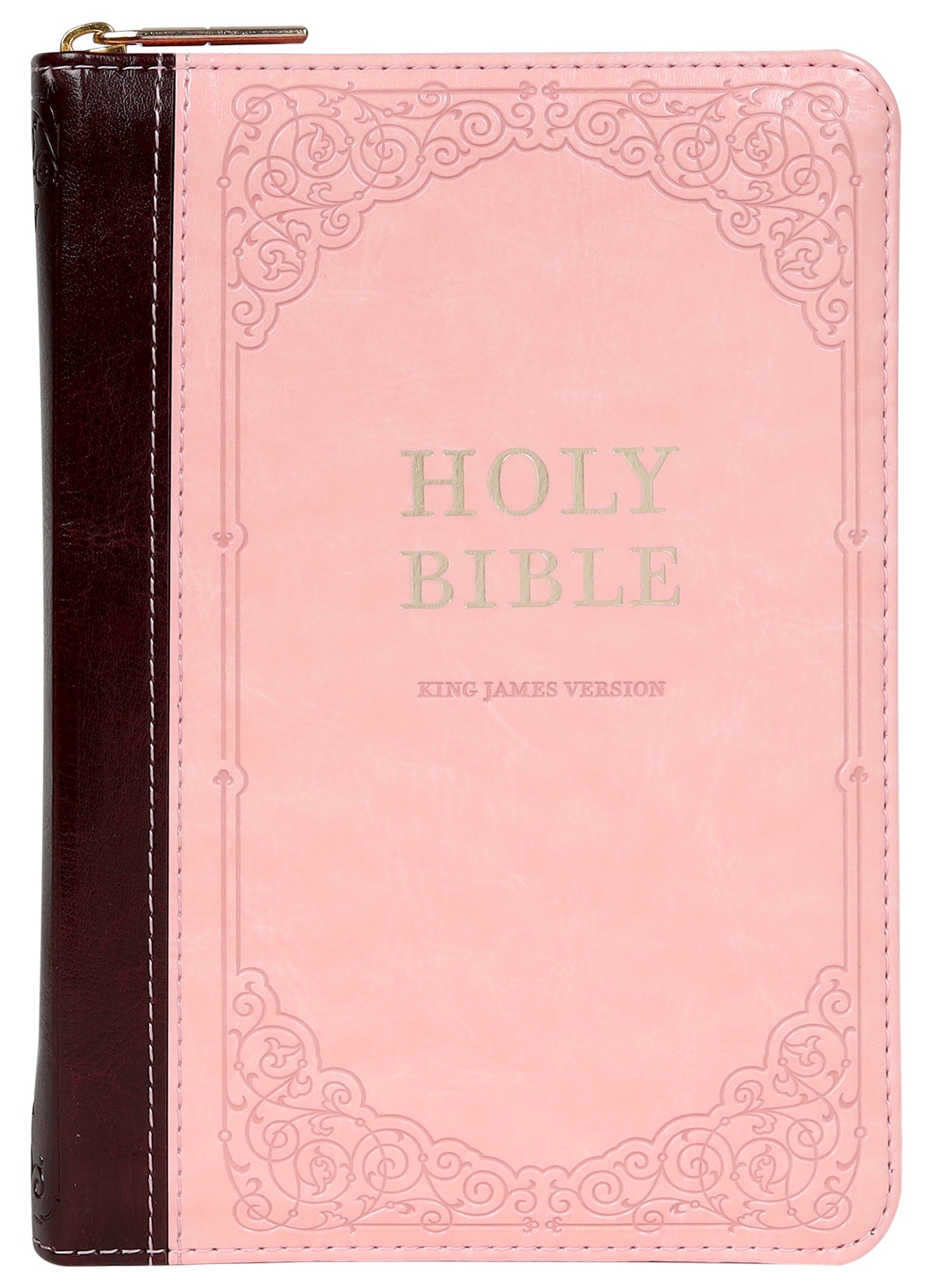 KJV Compact Bible Pink/Burgundy With Zipper (Red Letter Edition)