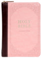 KJV Compact Bible Pink/Burgundy With Zipper (Red Letter Edition)