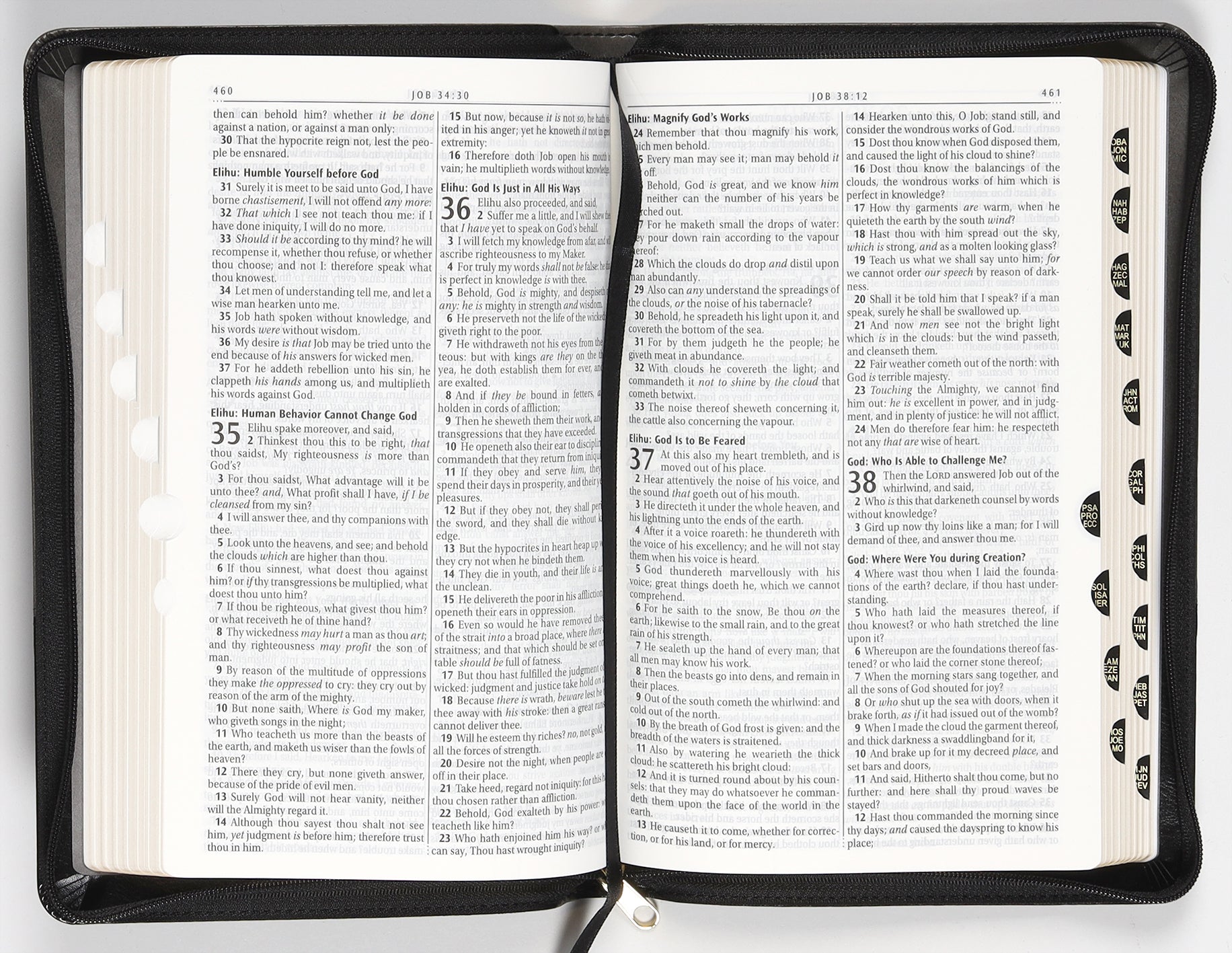 KJV Deluxe Gift Bible Black/Gray With Zipper and Thumb Index (Red Letter Edition)